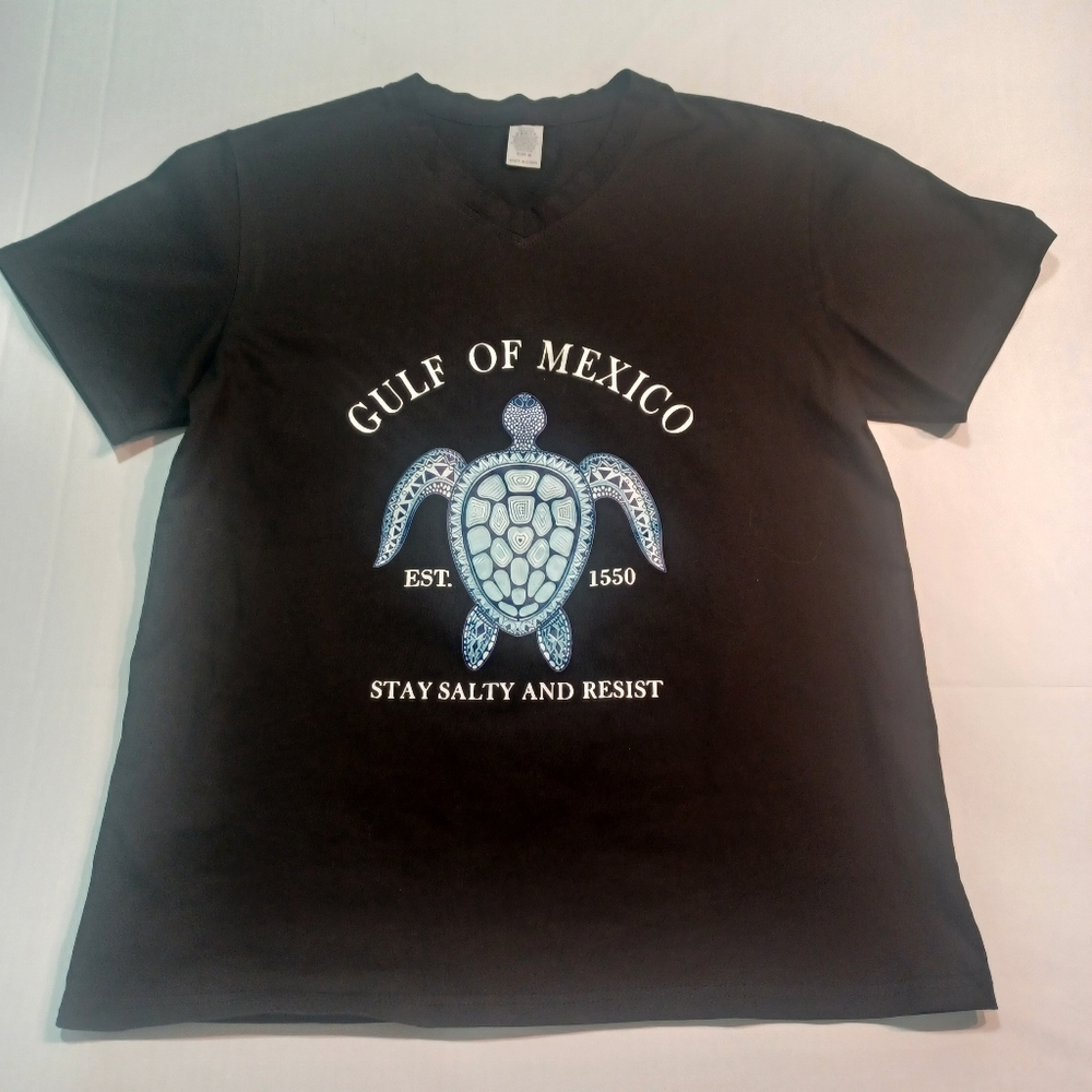 Bella Canvas Black Short Sleeve Tee with Turtle Design - Picture 1 of 4